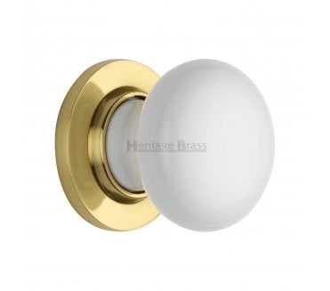Heritage Brass 5010-PB Porcelain Door Knobs - Polished Brass