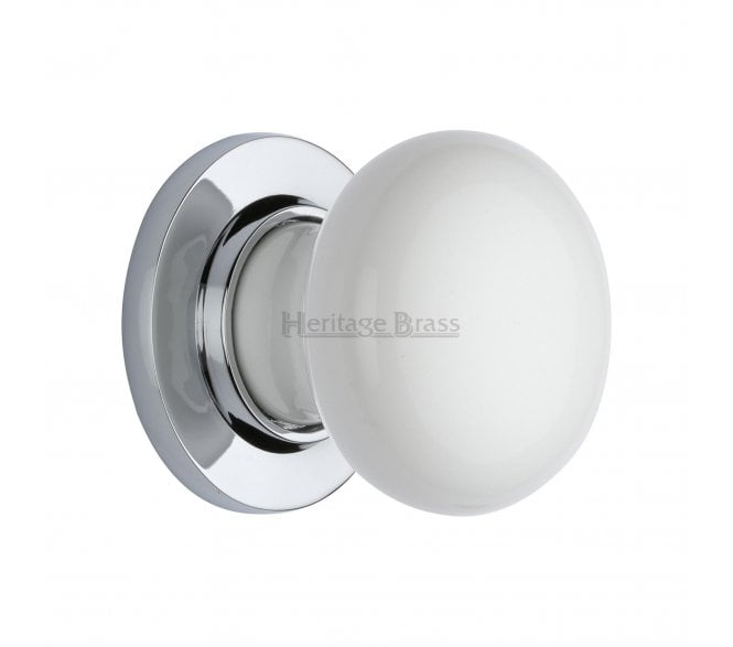 Heritage Brass 5010-PC Porcelain Door Knobs - Polished Chrome