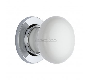 Heritage Brass 5010-PC Porcelain Door Knobs - Polished Chrome