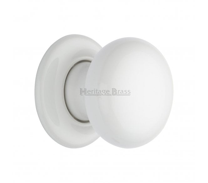 Heritage Brass 5010-PR Porcelain Door Knobs - White Rose