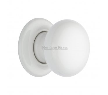 Heritage Brass 5010-PR Porcelain Door Knobs - White Rose