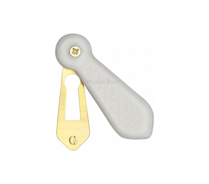 Heritage Brass 7030 White Crackle Porcelain Escutcheon
