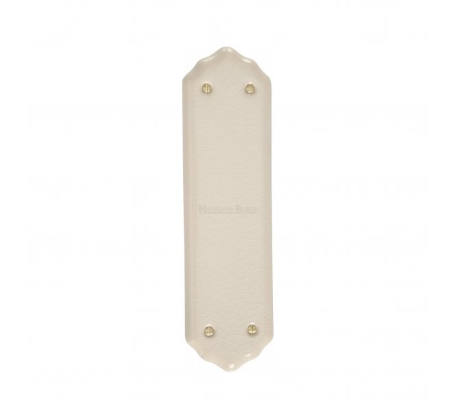 Heritage Brass 8000 Cream Crackle Porcelain Finger Plate