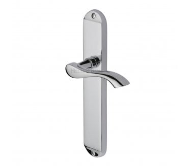 Heritage Brass Algarve Long Backplate Door Handles - Polished Chrome