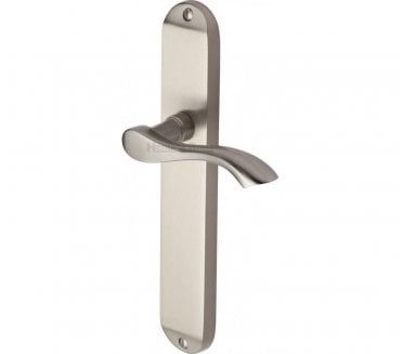 Heritage Brass Algarve Long Backplate Door Handles - Satin Nickel
