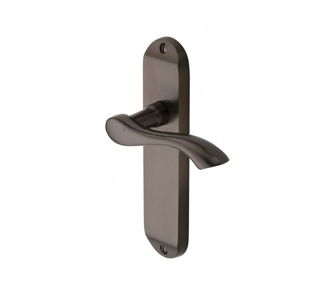 Heritage Brass Algarve Short Backplate Door Handles - Matt Bronze