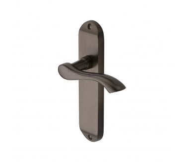 Heritage Brass Algarve Short Backplate Door Handles - Matt Bronze