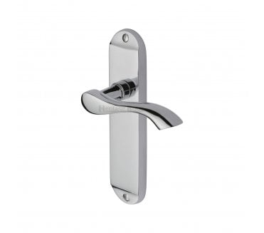 Heritage Brass Algarve Short Backplate Door Handles - Polished Chrome