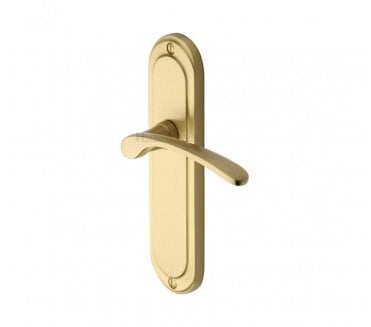 Heritage Brass Ambassador Door Handles On Backplate - Satin Brass