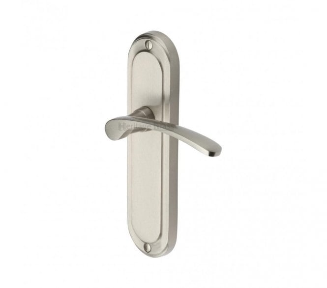 Heritage Brass Ambassador Door Handles On Backplate - Satin Nickel