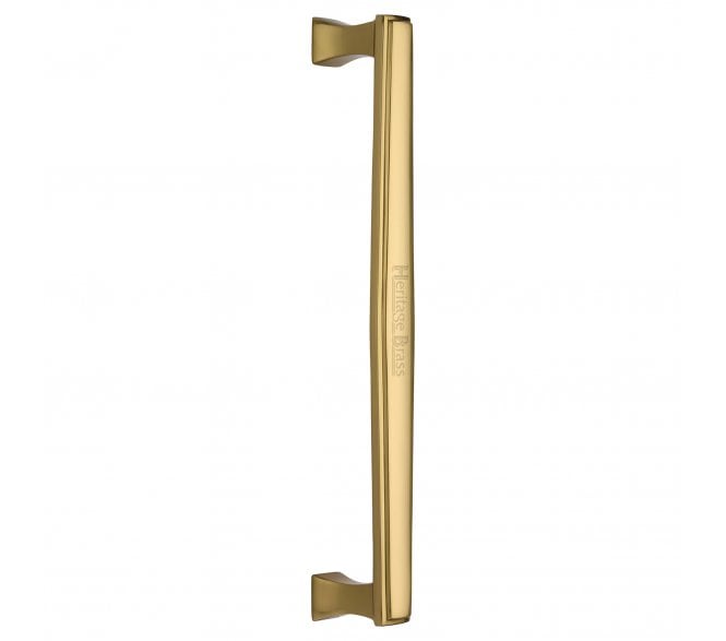 Heritage Brass Art Deco Door Pull Handles - Polished Brass