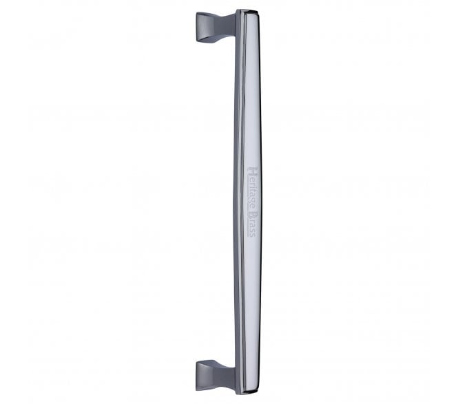 Heritage Brass Art Deco Door Pull Handles - Polished Chrome