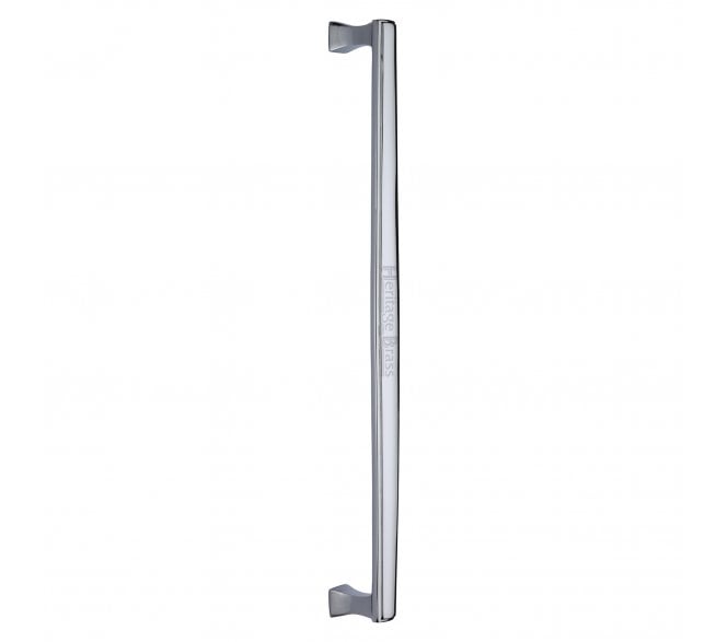 Heritage Brass Art Deco Door Pull Handles - Polished Chrome
