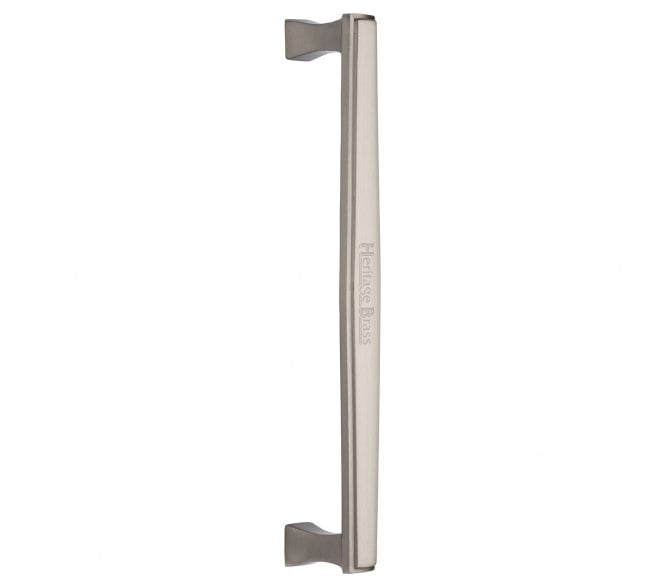 Heritage Brass Art Deco Door Pull Handles - Satin Nickel