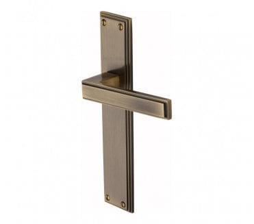 Heritage Brass Atlantis Long Backplate Door Handles - Antique Brass