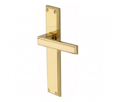 Heritage Brass Atlantis Long Backplate Door Handles - Polished Brass