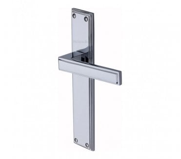 Heritage Brass Atlantis Long Backplate Door Handles - Polished Chrome
