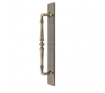 Heritage Brass Avon Door Pull Handle on Plate - Antique Brass