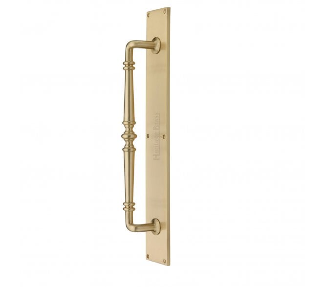 Heritage Brass Avon Door Pull Handle on Plate - Satin Brass