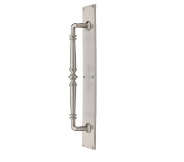 Heritage Brass Avon Door Pull Handle on Plate - Satin Nickel