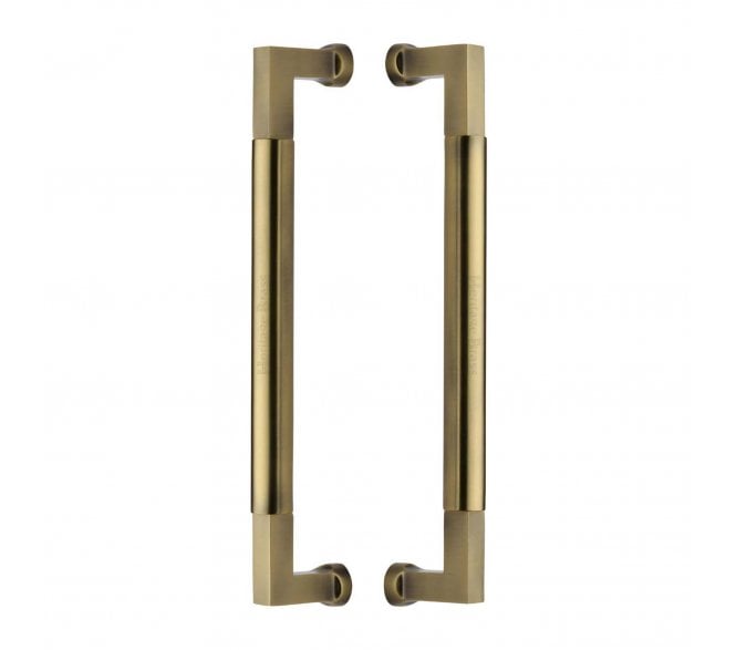 Heritage Brass Bauhaus Back to Back Door Pull Handles - Antique Brass