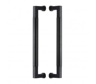 Heritage Brass Bauhaus Back to Back Door Pull Handles - Matt Black