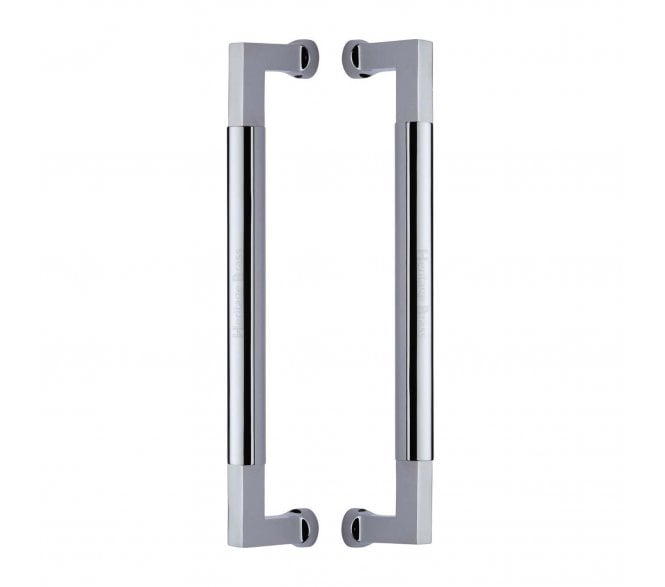 Heritage Brass Bauhaus Back to Back Door Pull Handles -Polished Chrome