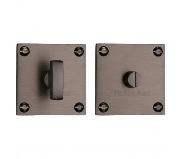 Heritage Brass Bauhaus Bathroom Turn on Square Flat Rose - Matt Bronze