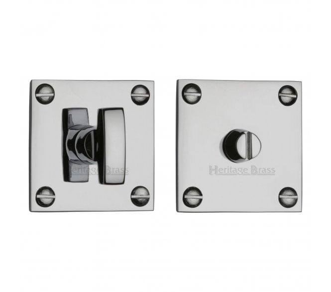 Heritage Brass Bauhaus Bathroom Turn on Square Flat Rose - Polished Chrome