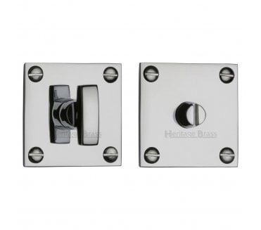 Heritage Brass Bauhaus Bathroom Turn on Square Flat Rose - Polished Chrome