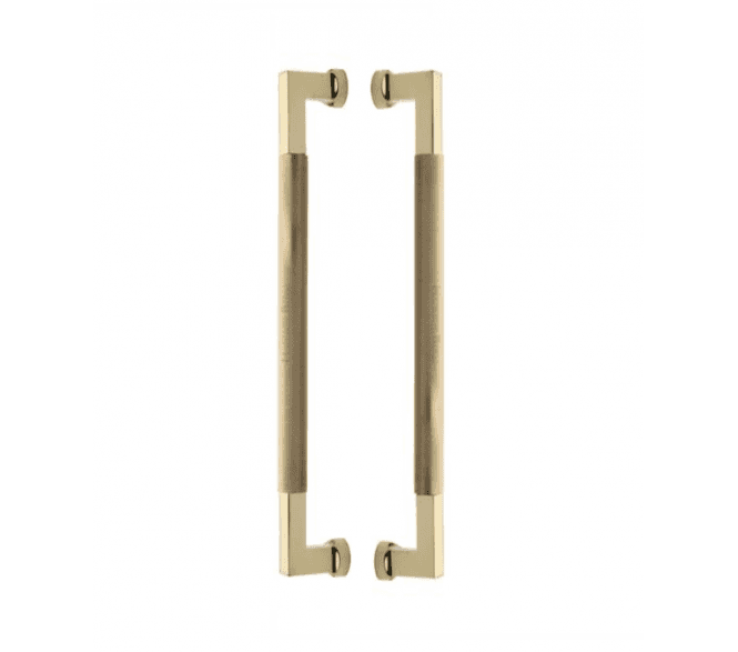 Heritage Brass Bauhaus Knurled Back to Back Door Pull Handles - Polished Brass