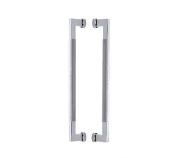 Heritage Brass Bauhaus Knurled Back to Back Door Pull Handles - Polished Chrome