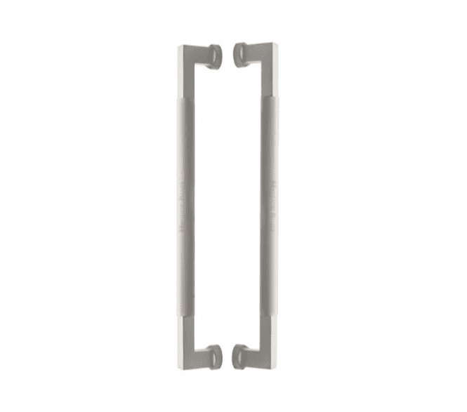 Heritage Brass Bauhaus Knurled Back to Back Door Pull Handles - Satin Nickel