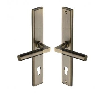 Heritage Brass Bauhaus Multipoint Lock Handles, 92mm Centres - Antique Brass