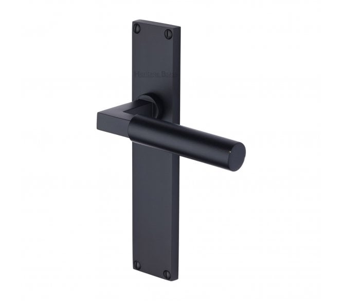 Heritage Brass Bauhaus On Long Backplate - Matt Black