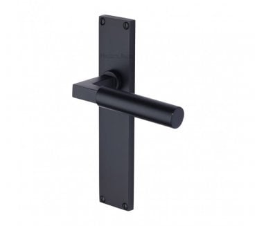 Heritage Brass Bauhaus On Long Backplate - Matt Black