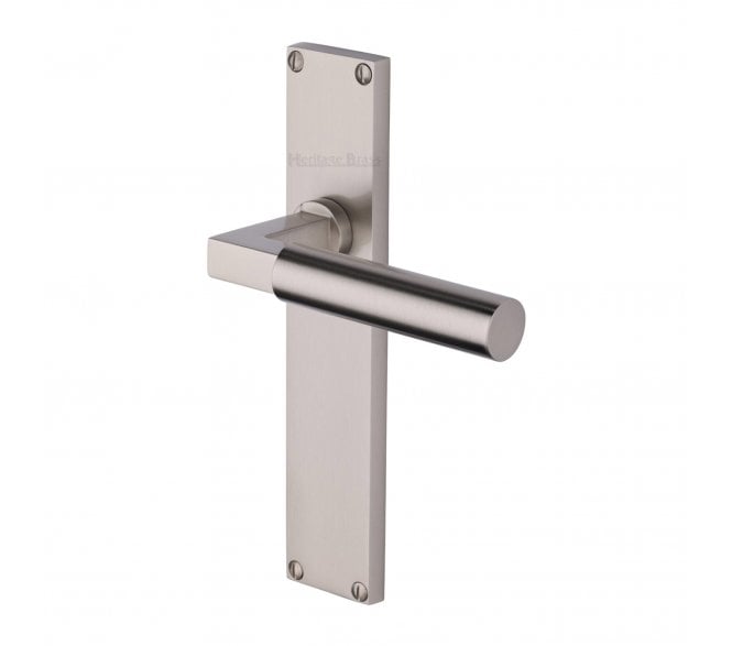Heritage Brass Bauhaus On Long Backplate - Satin Nickel