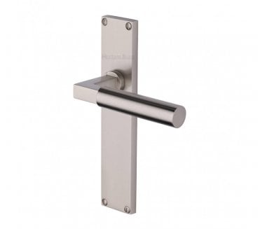 Heritage Brass Bauhaus On Long Backplate - Satin Nickel