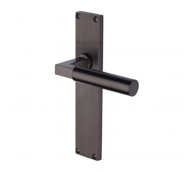 Heritage Brass Bauhaus On Reeded Backplate - Matt Bronze
