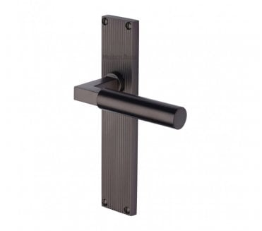 Heritage Brass Bauhaus On Reeded Backplate - Matt Bronze