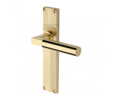 Heritage Brass Bauhaus On Reeded Backplate - Polished Brass