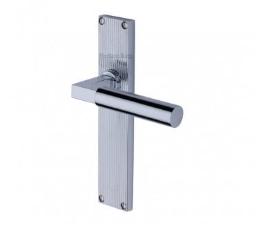 Heritage Brass Bauhaus On Reeded Backplate - Polished Chrome