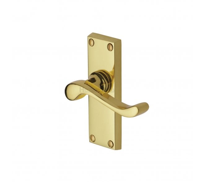 Heritage Brass Bedford Door Handles On Backplate - Polished Brass