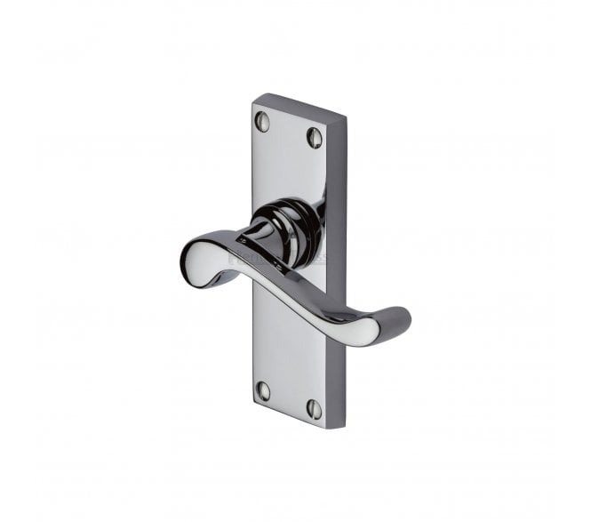 Heritage Brass Bedford Door Handles On Backplate - Polished Chrome