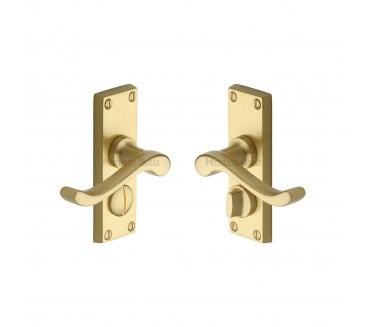 Heritage Brass Bedford Door Handles On Backplate - Satin Brass