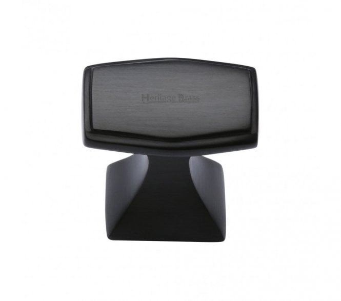 Heritage Brass C0333 Art Deco Cabinet Knob -  Matt Black