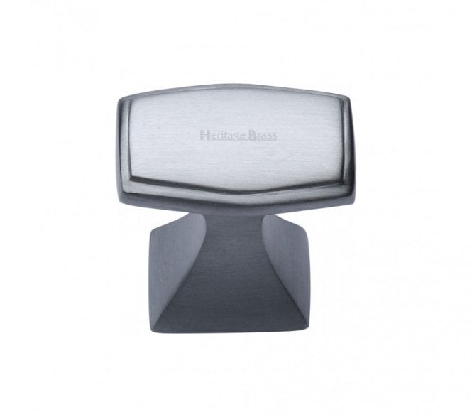 Heritage Brass C0333 Art Deco Cabinet Knob -  Satin Chrome