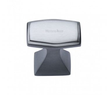 Heritage Brass C0333 Art Deco Cabinet Knob -  Satin Chrome