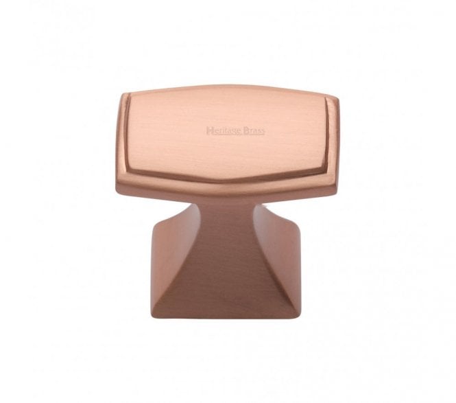 Heritage Brass C0333 Art Deco Cabinet Knob -  Satin Rose Gold