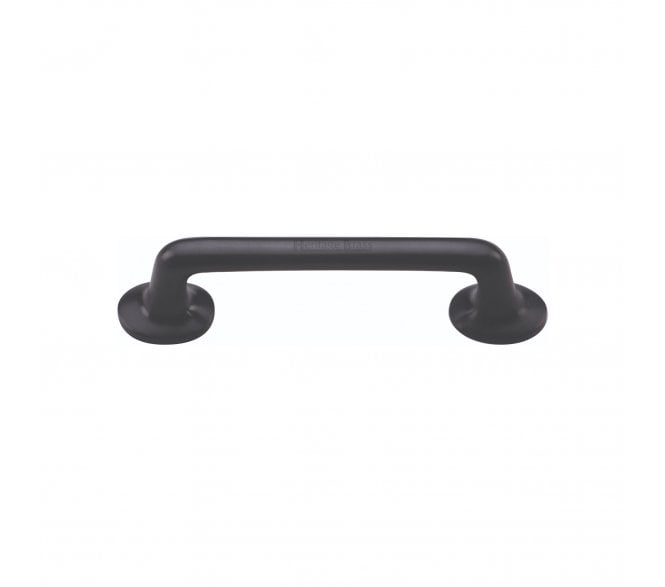 Heritage Brass C0376 Cabinet Pull Handles With Roses - Matt Black